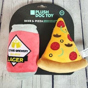 Fuzzyard Pizza and Beer Dog Toys